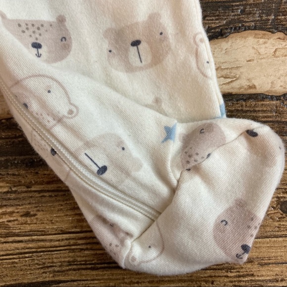 Gerber one piece footed bodysuit tan 3-6 mo - Picture 5 of 7